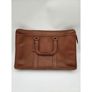 Vintage Coach Embassy Briefcase 5090‎ British Tan Leather Messenger Bag USA Made